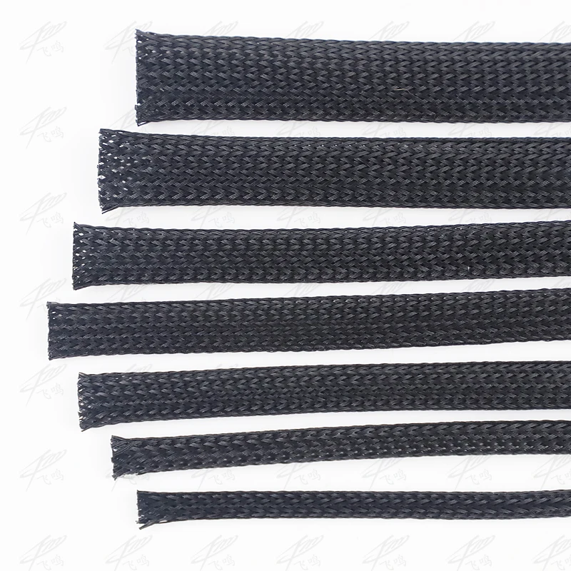 10M Schwarz Geflochtene Kabel Sleeving PET Nylon Verpackung – Bild 2