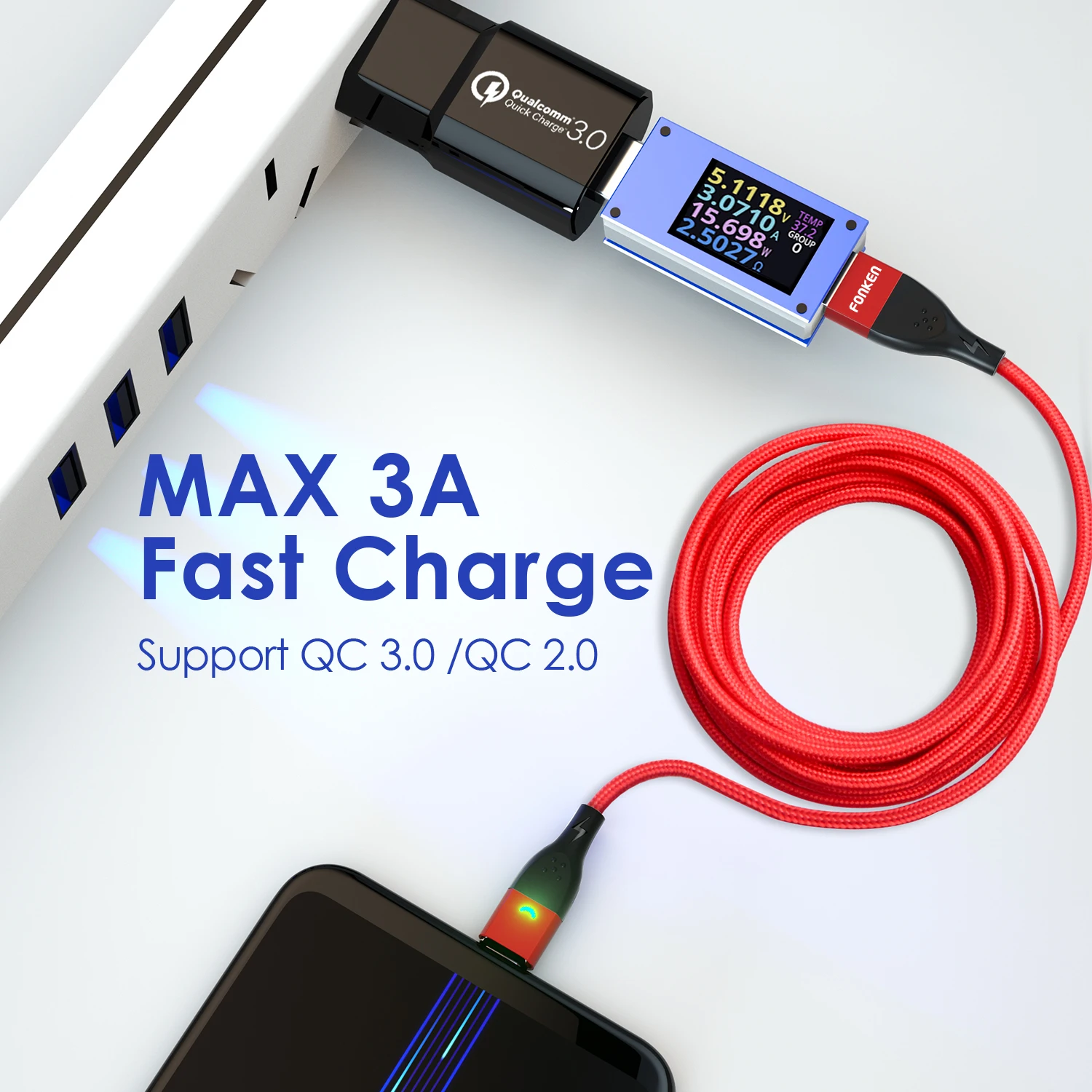 Magnetisches Ladekabel mit USB-C und Micro-USB Stecker für – Bild 2