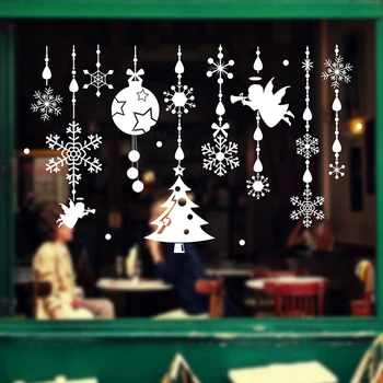 Weihnachten dekoration Vinyl Wand Aufkleber Glas fenster Weihnachten festival aufkleber Kunst Wohnkultur