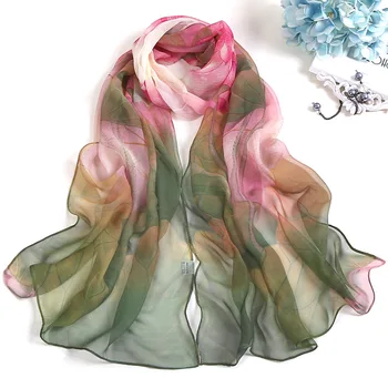 RUNMEIFA Mode Frühjahr/Sommer Frauen Blumen Druck Strand Silk Schal Schals Weibliche Lange Wraps Strand