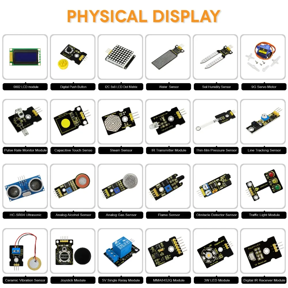 Keyestudio 48-in-1 Sensormodul-Kit für Arduino UNO/Mega – Bild 4