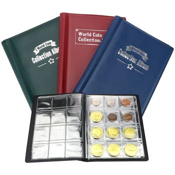 NICEYARD 120/60 Taschen Künstliche PU Leder Münzen Sammlung Album Buch Sammeln Geld Organizer Lagerung Taschen