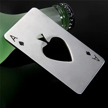 Kreative Poker Geformt Flasche Dosenöffner Edelstahl Kreditkarte Größe Bar Restaurant Bier Metall Öffnung