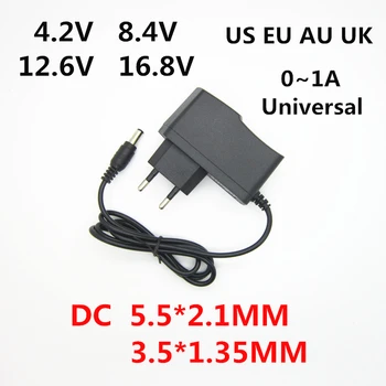 AC 100-240V DC 4,2V 8,4V 12,6V 16,8V 1A 1000MA Adapter Netzteil 4,2 8,4 12,6 16,8V Volt Ladegerät für 18650