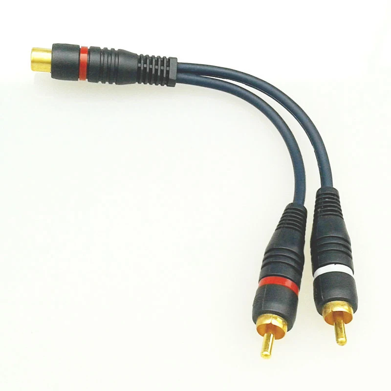 2 rca Stecker auf 1 rca Buchse ofc Audio Splitter Kabel Audio – Bild 6