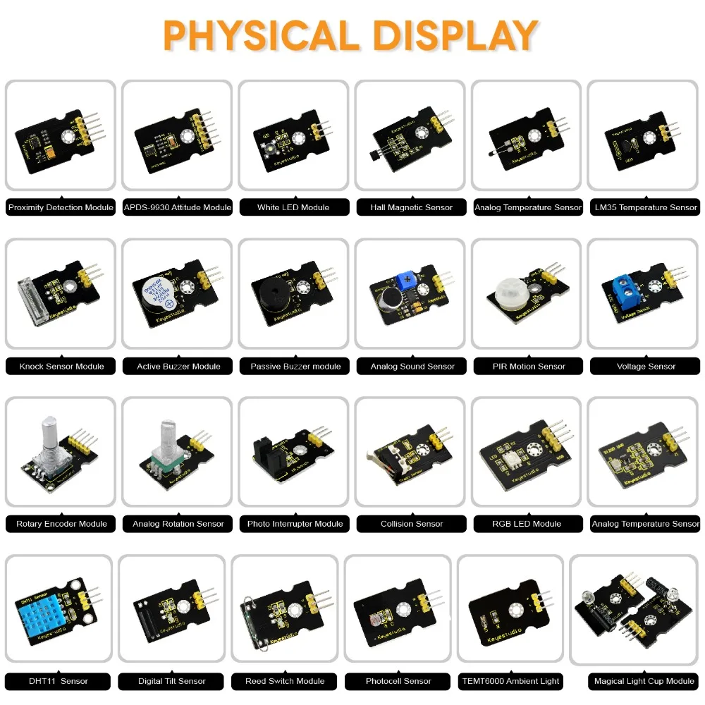 Keyestudio 48-in-1 Sensormodul-Kit für Arduino UNO/Mega – Bild 5