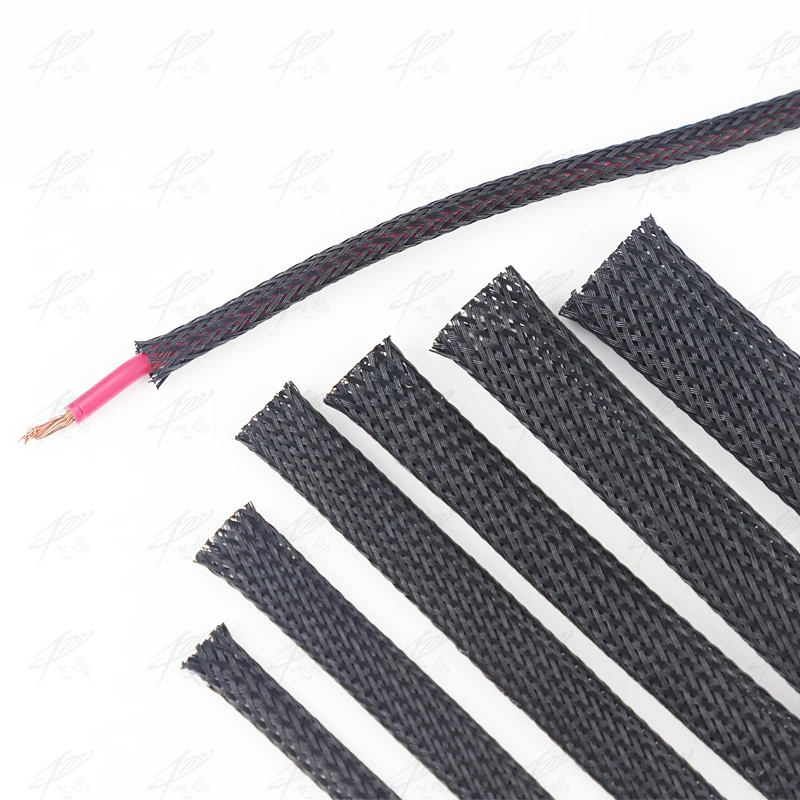 10M Schwarz Geflochtene Kabel Sleeving PET Nylon Verpackung – Bild 5