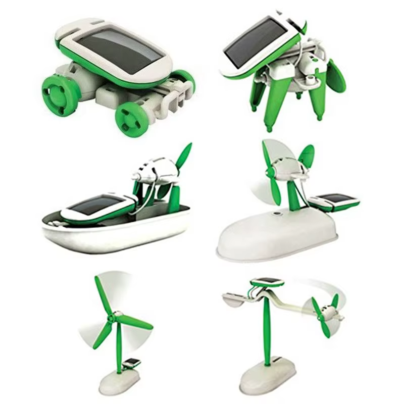 6-in-1 Solar-Roboter-Bausatz für Kinder, Auto, Boot, Flugzeug