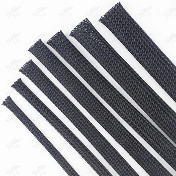 10M Schwarz Geflochtene Kabel Sleeving PET Nylon Verpackung Kabel Gehäuse Kabel Ärmeln Draht