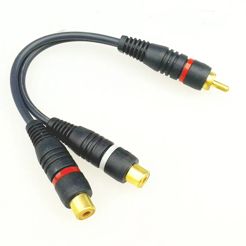 2 rca Stecker auf 1 rca Buchse ofc Audio Splitter Kabel Audio – Bild 3