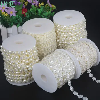 ABS Nachahmung Elfenbein Perle Kette Linie Schnur Gewinde Trim für DIY Hochzeit Party Dekoration & Schmuck