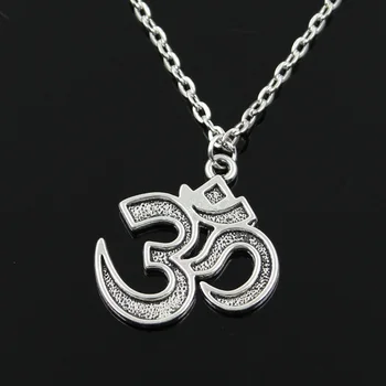 Mode Yoga Om Anhänger Runde Kreuz Kette Kurze Lange Herren Damen Silber Farbe Halskette Schmuck Geschenk