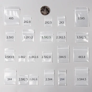 Mini-Zip-Lock-Beutel, Plastikverpackungsbeutel, kleine Plastik-Reißverschlussbeutel (100 Stück)