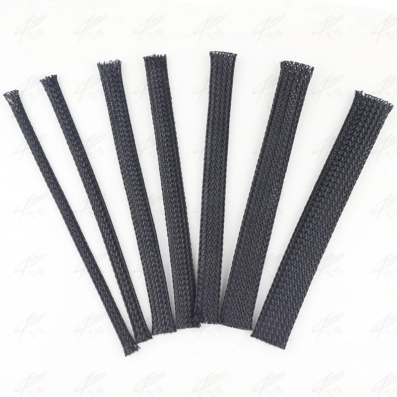 10M Schwarz Geflochtene Kabel Sleeving PET Nylon Verpackung – Bild 4