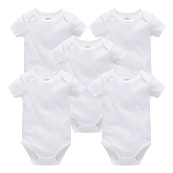 Kavkas 3PCS 5PCS Baby Jungen Mädchen Kleidung Solide Weiß Kurzarm Baumwolle Baby Bodys körper bebe 0-24 monate