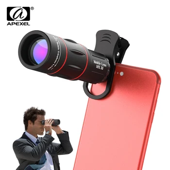 APEXEL Universal 18x25 Monokular Zoom HD Optisches Handyobjektiv Beobachtungsvermessung 18X Teleobjektiv