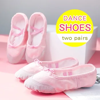 Ballettschuhe Tanzschuh Kinder Mädchen Frauen Ballettpantoffeln Indoor Tanzübungsschuhe 2 Paar