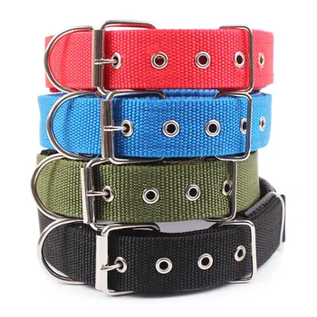 Solide Hundehalsbänder Nylon-Hundehalsband für kleine, mittelgroße und große Hunde Teddy Keji Pitbull Bulldog