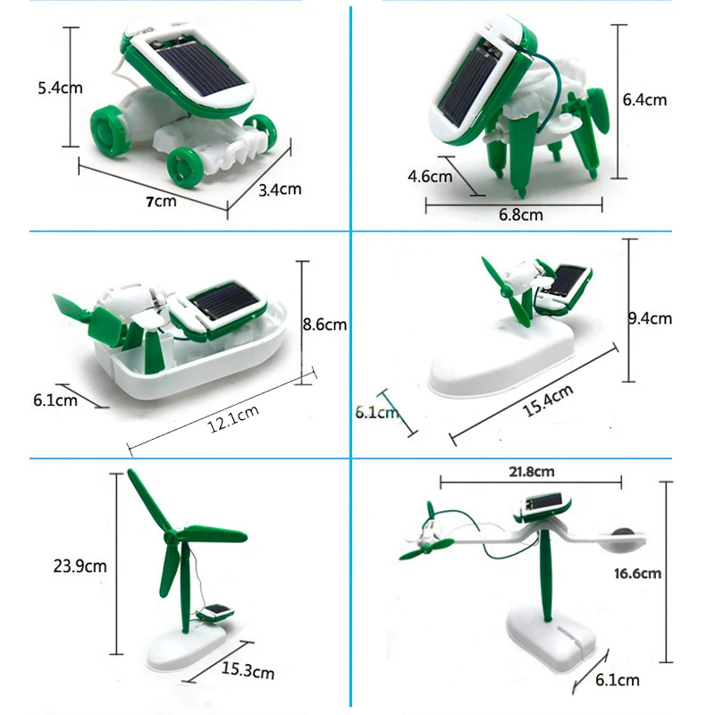 6-in-1 Solar-Roboter-Bausatz für Kinder, Auto, Boot, Flugzeug – Bild 3