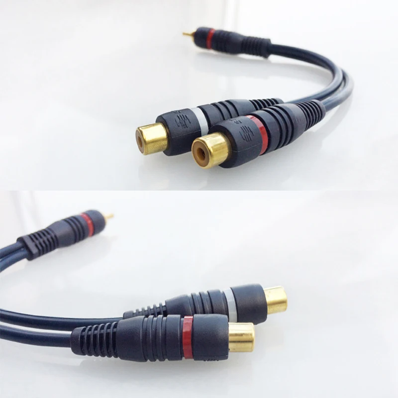 2 rca Stecker auf 1 rca Buchse ofc Audio Splitter Kabel Audio – Bild 2