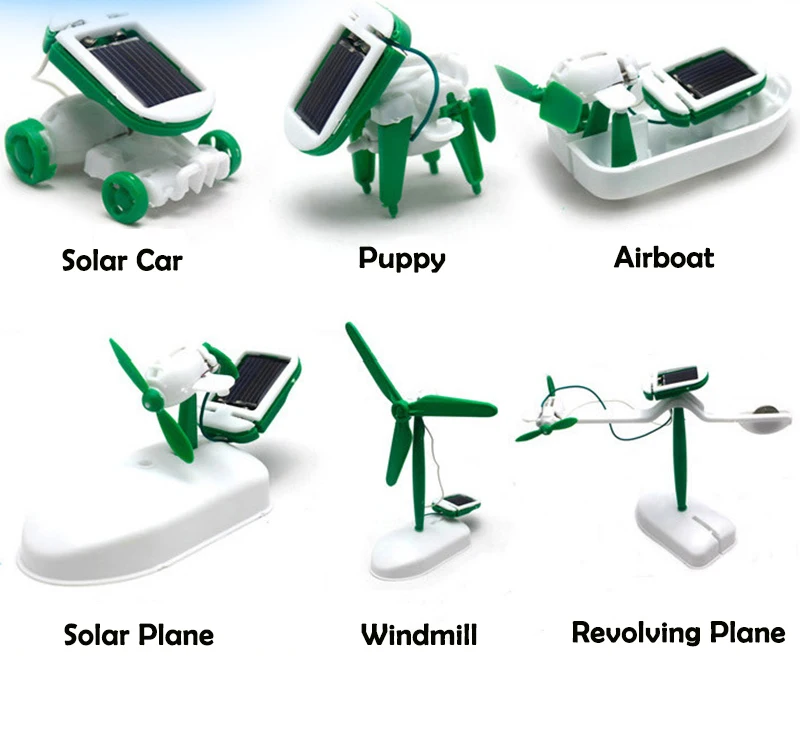 6-in-1 Solar-Roboter-Bausatz für Kinder, Auto, Boot, Flugzeug – Bild 5