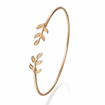 Blatt Manschette Armbänder für Frauen Punk Persönlichkeit Offene Armreif Manschette Armband Pulseiras Pulseira
