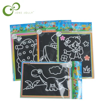13 x 9,8 cm Kratzkunstpapier, magisches Malpapier mit Zeichenstift für Kinderspielzeug, buntes (10 Stück)