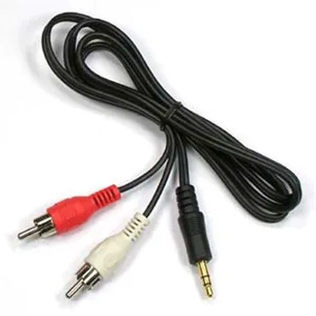 1 m 3,3 Fuß Audiokabel 3,5-Buchse auf 2 Cinch-Stecker auf Stecker 2 Cinch auf 3,5 mm