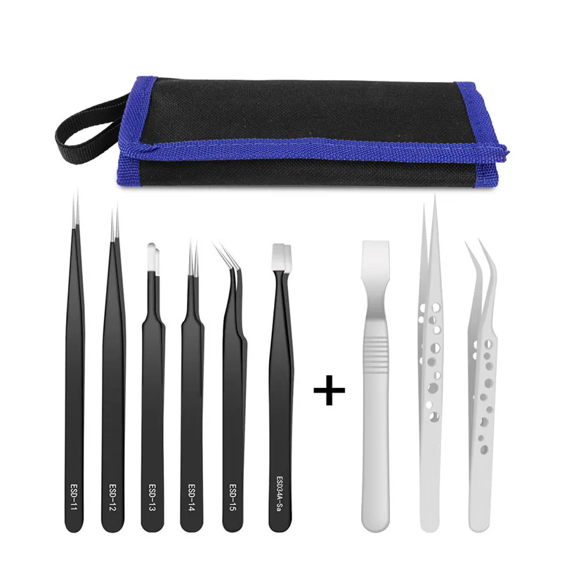 9 Pcs Pinzette Set Edelstahl Anti-Statische Präzision – Bild 2