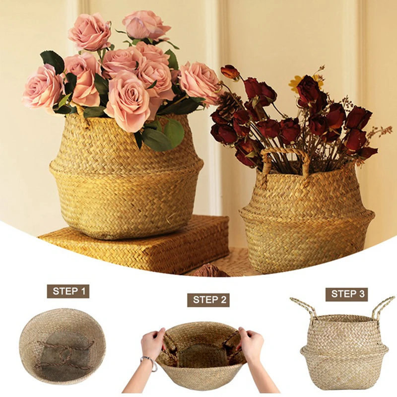 Zerolife Algen Weidenkorb Rattan Hängender Blumentopf – Bild 4