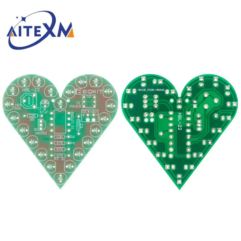 DIY-Kit, Herzform, Atemlampen-Kit, Atem-LED-Suite, Rot, Weiß – Bild 6