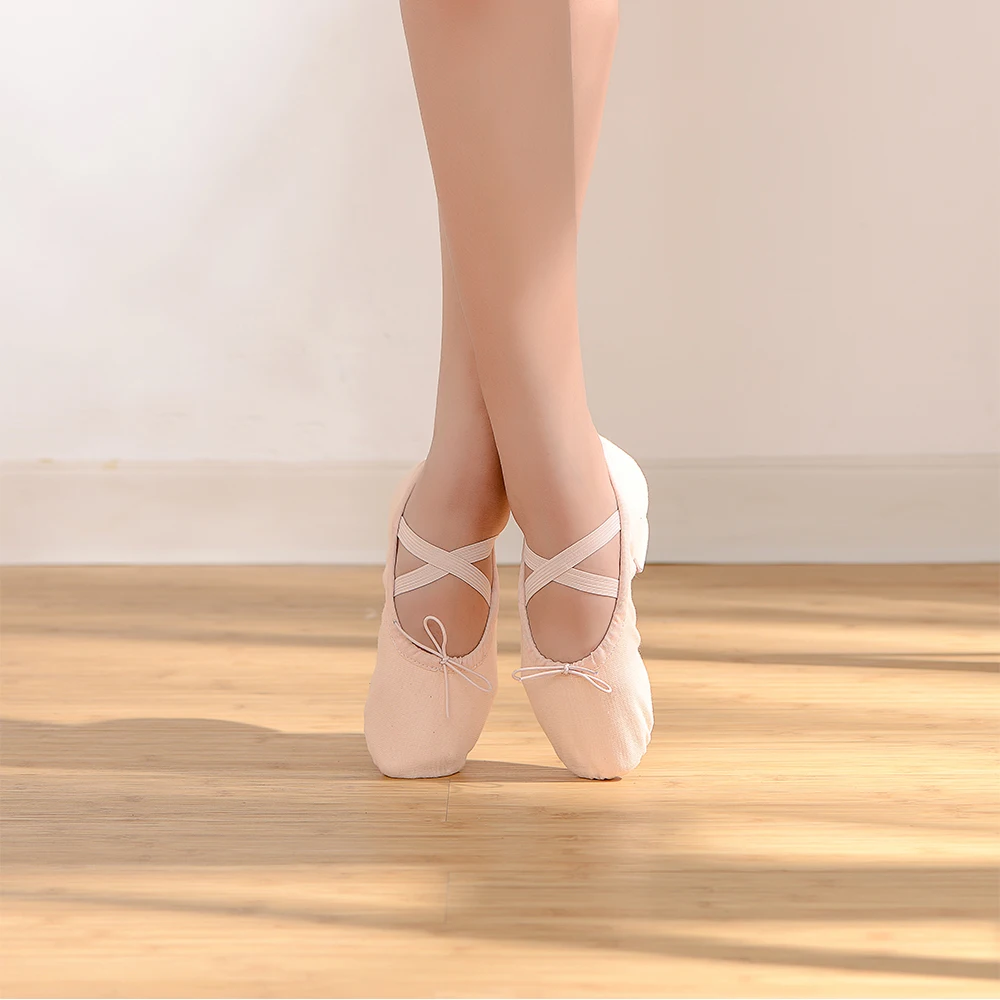 Mädchen Ballettschuhe Leinwand Flache Ballett Hausschuhe – Bild 4