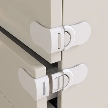 Baby Sicherheit Schubladenschloss Anti-Kneifen Hand Schrank Schubladenschlösser Kunststoff Weiß