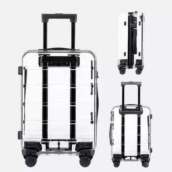 Luxus Transparent Koffer Mode Marke Roll Gepäck Internat Trolley Männer/Frauen Handgepäck Reise Box