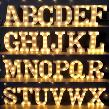 Alphabet-Buchstaben-LED-Leuchten, leuchtende Zahlenlampe, batteriebetrieben, warmes Nachtlicht für Zuhause