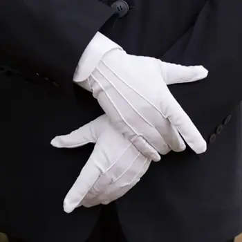 1 Paar weiße formelle Handschuhe klassische Parade Handschuhe Smoking Ehrengarde Parade Frauen Männer
