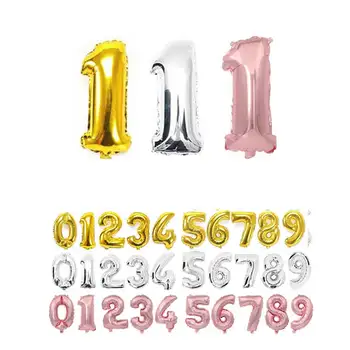 16 32 40 Zoll Zahlenballons Folienballon Roségold Digital Globos Hochzeit Geburtstag Party Dekoration