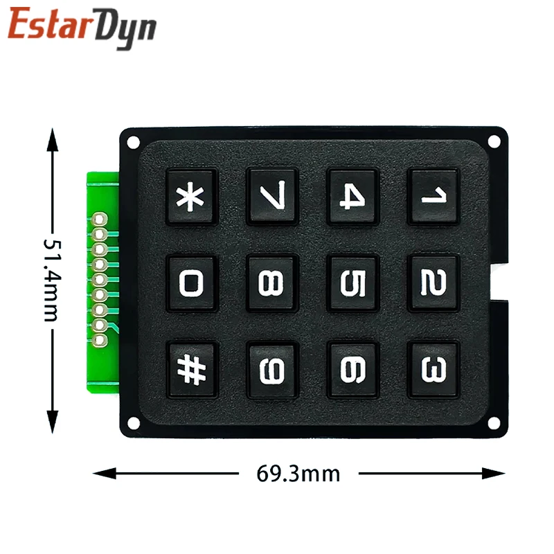 3x4 4x4 Matrix-Schalter Tastatur-Array-Modul – Bild 3