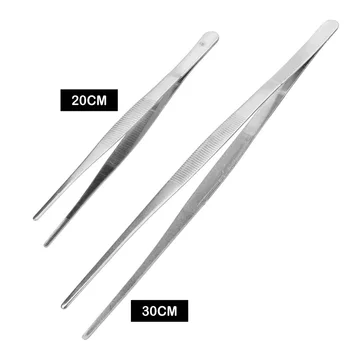 20CM/30CM Hause Medizinische Garten Küche BBQ Werkzeug Lange Grill Lebensmittel Tong Edelstahl Gerade Pinzette