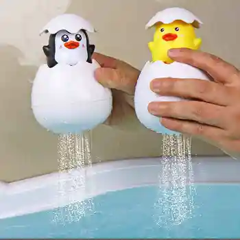 Baby Baden Spielzeug Kinder Nette Ente Pinguin Ei Wasser Spray Sprinkler Badezimmer Beregnung Dusche Schwimmen