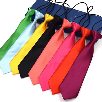 Hochzeitskrawatten, Schule, Satin, Schwarz, einfarbig, Fliege, schlicht, vorgebunden, für Kinder, Jungen