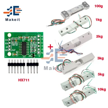HX711 AD-Modul, Gewichtssensor, 1 kg, 2 kg, 3 kg, 5 kg, 10 kg, 100 g, Wägezellenmodul, Wägedrucksensor
