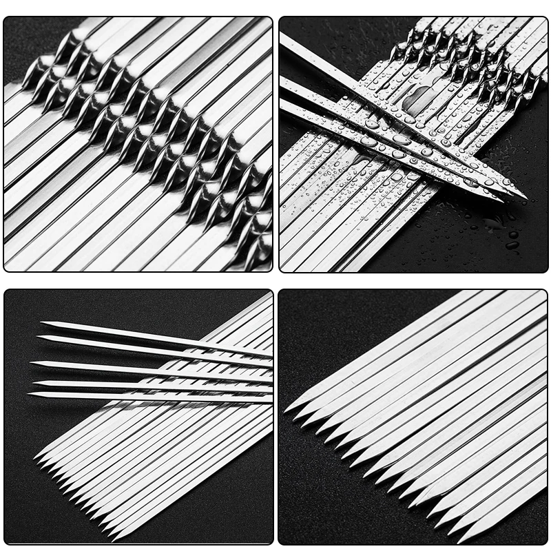 10/15Pcs Edelstahl Grill Spieß Wiederverwendbare BBQ Spieße – Bild 5