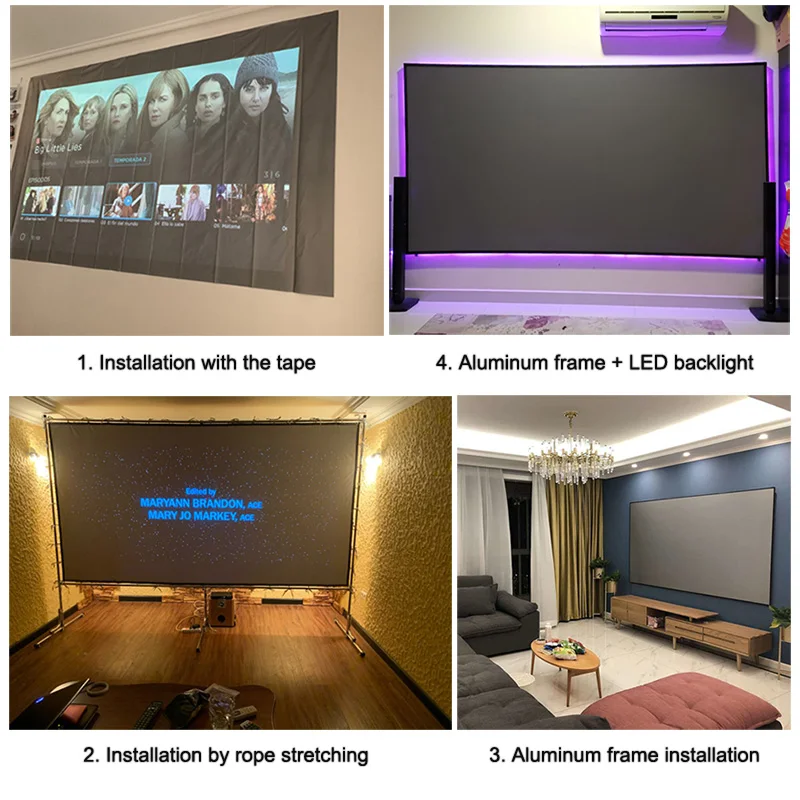 Einfache tragbare Projektorleinwand, lichtreflektierendes – Bild 4