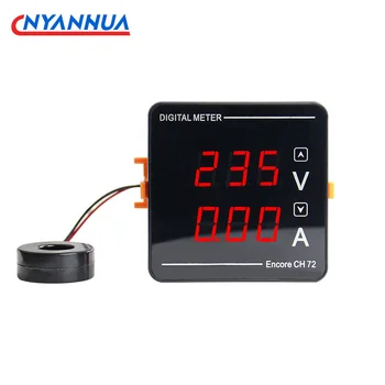 Digitalanzeige Spannung und Strom Dual Display Meter AC50-500V 1-120A 72*72*32mm Hochpräzises digitales