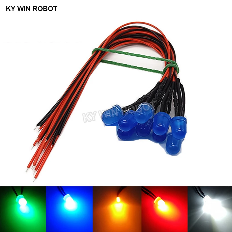 3mm 5mm 8mm 10mm LED 5V 20cm Vorverdrahtet Weiß Rot Grün Blau – Bild 2