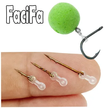 Metallköder Spike Karpfenangeln Zubehör Köder Sting Boilies Pin mit klarem Gummi Mais Ronnie Hair (12 Stück)