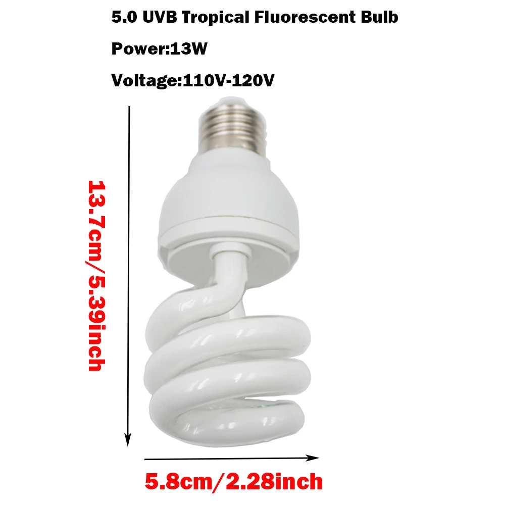 Reptil 5,0 UVB Lampe Birne Licht 13W 110/220V Reptilien – Bild 3