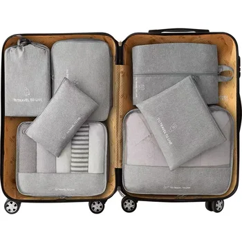 Set Reisetasche Organizer Kleidung Lagerung Koffer Kit Unterwäsche Socken Schuhe Storge Tasche (7 Stück)