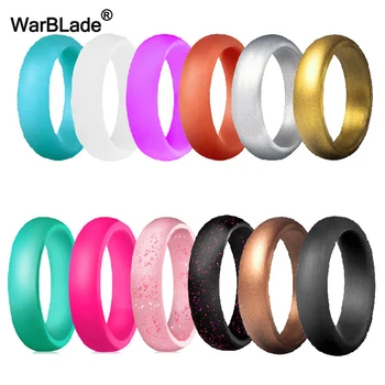 WarBLade 5,7mm Food Grade FDA Silikon Ringe Für Frauen Hochzeit Gummibänder Hypoallergen Flexible Silikon